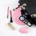 Moreslan Makeup Brush Cleaning Kit, including 28 Holes Brush Drying Tower, Silicone Gel Makeup Brush Cleaning Mat and Brush Egg,Scrubber Tool(Pink)
