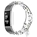Simpeak 5.8-7.2 Fashion Band Compatible with Fitbit Charge 2 Smartwatch, Elastic Women Beaded Band Replacement for Fitbit Charge 2 Only, White