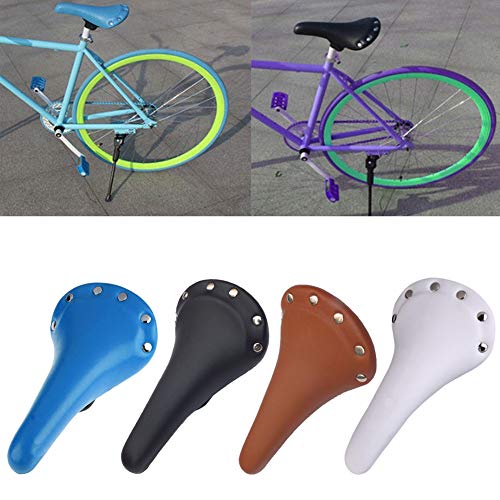 Maserfaliw Bicycle Cushion, Vintage Retro Riveted Studs Bike Cushion Pad Race Fixed Gear Bicycle Saddle Seat - White£¬Essential for Home Life.