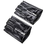 Ambesi Women's Zipped Fingerless Nappa Leahter Driving Gloves Black S