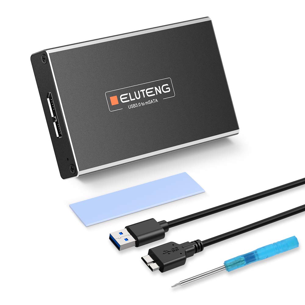 ELUTENG USB mSATA Adapter 3050mm 5Gbps mSATA Enclosure USB 3.0 UASP m-SATA SSD to USB Converter Compatible for Samsung SSD mSATA Solid State Drive
