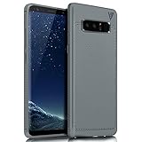 Galaxy Note 8 Case,YockTec Soft Silicon Shockproof Luxury Imitation leather striae Design Protection Cover for Samsung Galaxy Note 8 Smartphone,Gray (Gray)