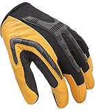 Leather Work Gloves Heavy-Duty, Water-Resistant Palm, Comfortable Industrial & Mechanic Use
