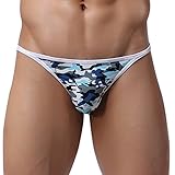 TIAOBU US Men's Camouflage Bikini Underwear Panty Briefs Size Medium Blue Camouflage