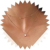 Yheakne Boho Layered Star Necklace Choker Gold Star Pendant Necklace Vintage Layering Necklace Celestial Necklace Jewelry for Women