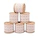 Z&S Groups Natural Burlap Ribbon with White Lace Trim Fabric Roll 6 PCS Burlap Roll for Rustic Wedding Decorations 2.3 inches Wide Ribbon for Crafts Burlap with Lace 78.7 Inches Each