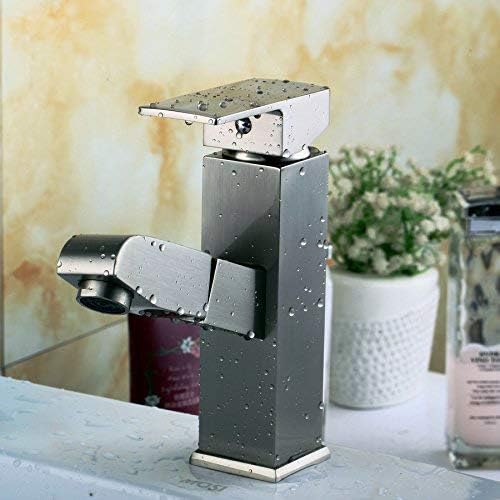 Grifo de lavabo de cobre cepillado con cuatro aspectos: Amazon.es