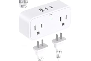 Surge Protector Outlet Extender, Multi Plug Outlet Splitter with 4 Electrical Outlets 3 USB Ports（PD 20W 2 USB C 3 Sided Wall