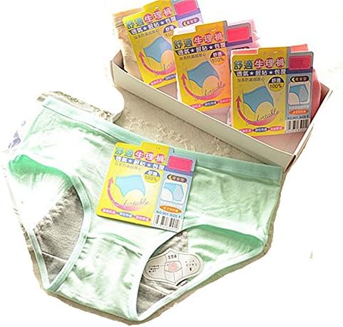 4 pcs Menstrual Period Girl Women Briefs Panties Underpants Underwear Low Waist S/M