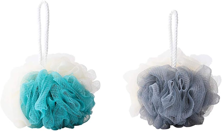 Omenluck 2Pcs Bath Loofah Balls Mesh Shower Sponge for Adults Men Women Mixed