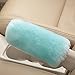 Dotesy Genuine Sheepskin Auto Gear Shift Knob Cover Handbrake Cover Set - Soft Fluffy Pure Wool Car Interior Gear Shift Parking Break Cover Protector Sleeve, Mint Green