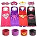 Ecparty Superheros Cape and Mask Matching Shaped Rubber Wristbands for Kids Party Supply Packs (4 Packs)