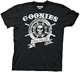 The Goonies Never Say Die Ship Wheel Mens Super Soft Tri-Blend Black T-shirt