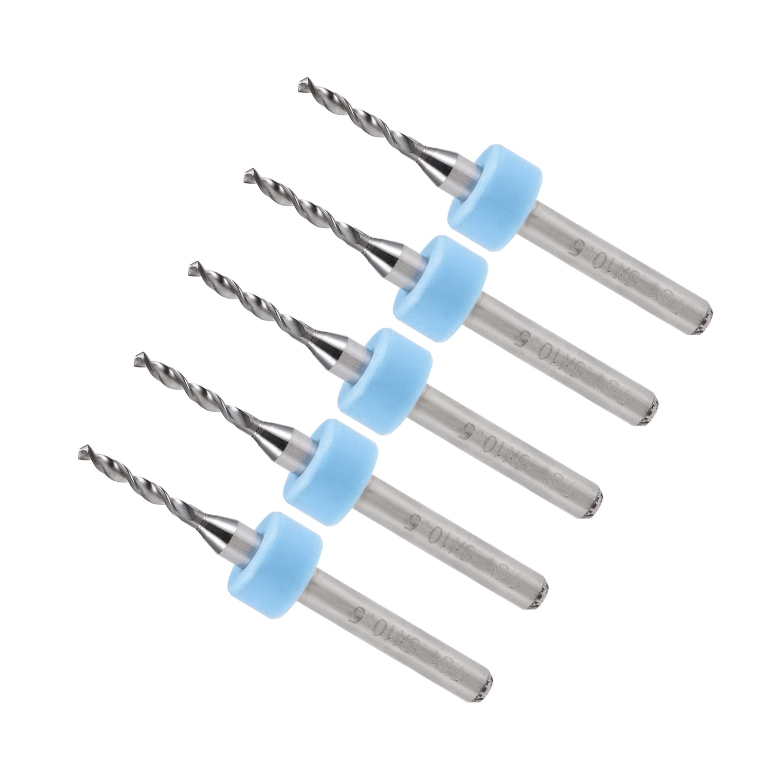 CoCud Micro PCB Drill Bits, 1/8" Shank 1.5mm Cutting Edge, Tungsten Carbide Print Circuit Board Drill Bit - (Applications: for CNC Drilling Engraving Machine), 5-Pieces