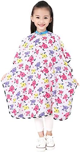 Child Hair Cutting Cape, Kids Shampoo Cape Waterproof Capes ,37"x 27" (Pink)