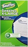 Swiffer Sweeper X-Large Dry Sweeping Cloths Refill, Unscented, 16-Count (Pack of 6) (Packaging May Vary)