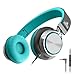 ARTIX CL650 Wired Headphones with Microphone for Kids & Adults - On-Ear Head Phones with Mic - Foldable Headphone with Wire 3.5mm (Turquoise)