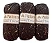 Patons Shetland Chunky Yarn ( 3 Pack) Bulky Acrylic Wool Blend Pattern for Scarf and  Hat Included ( Earthy Brown )