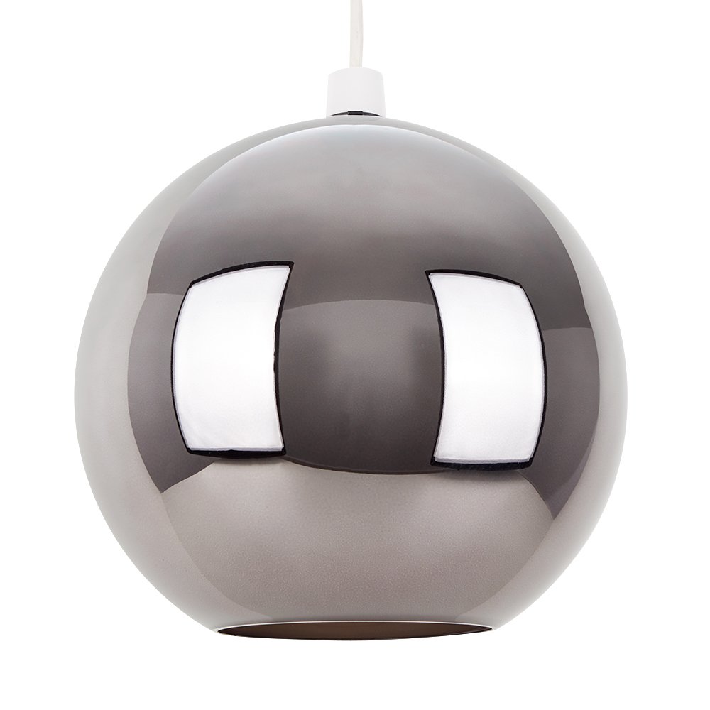 Modern Black Metallic Nickel Glass Ball Ceiling Pendant Light Shade