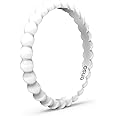Enso Rings Stackable Beaded Silicone Wedding Ring – Hypoallergenic Unisex Stackable Wedding Band – Comfortable Minimalist Band – 2.5mm Wide, 8mm Thick