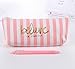 FreedI Canvas Pencil Case Pouch Zipper Closure Cosmetic Makeup Bag Cute Pen Stationery Holder