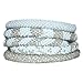 Elegant White & Silver Bead Handmade Bracelets Set