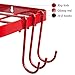 Vdomus Hanging Pot Rack - Kitchen Pots And Pans Organizer - 2 Tire Shelf Pot Hangers Pan Holder For Kitchen Wall Mount - Organize Your Kitchen With Minimalist Multifunction Style - Red