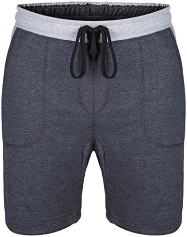 Mlight Men's Causal Cotton Elastic Waistband Gym Sports Shorts With Pockets(DarkGrey,L)