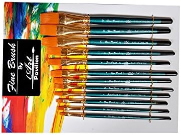 Art Pavilion Flat Fine Brush Set Of 13Pcs(1,2,3,4,5,6,7,8,9,10,11,12) Beginners/Artist/Professional