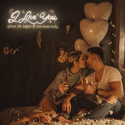 CNDREAM Neon Sign, LED Neon Lights, I Love You Neon Signs for Wall Decor, Used for Neon Signs for Bedroom Wedding Birthday Party Home Wall Decor Bar Salon Neon Sign(24\