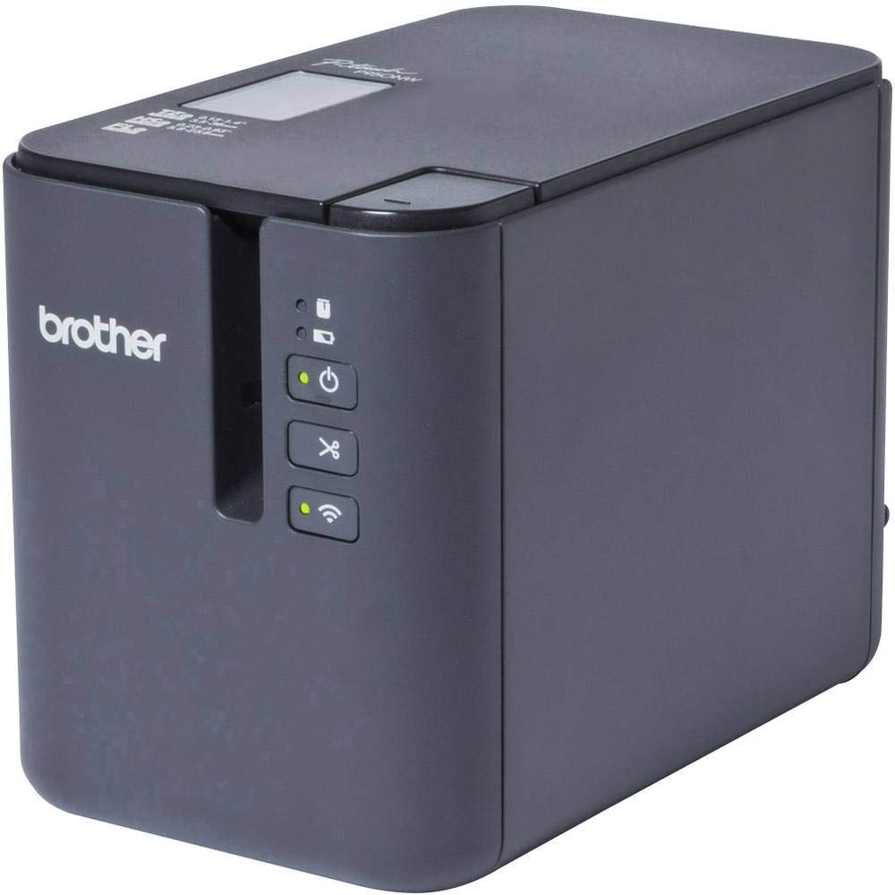 Brother PT-P950NW Label Maker, Wireless/USB/Network, P-Touch Professional Label Printer, Portable, Up to 36mm Labels, Includes AC Adapter/USB Cable/36mm Black on White Tape Cassette, UK Plug