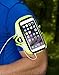 Tune Belt AB91RY Reflective Running Armband for iPhone 16/15/14/13/12, Galaxy S24/S23 – Day Glow Yellow, Sweat-Resistant, Adjustable High-Visibility Phone Holder for Nighttime Safety and Low Light