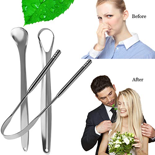 Tongue Scraper (3 Pack), Automoness Stainless Steel Metal Tongue