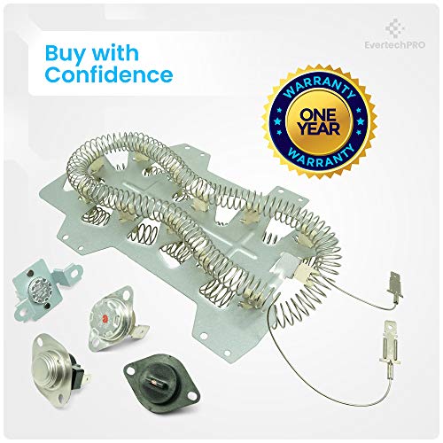 EvertechPRO Electric Dryer All In One Heater Assembly Replacement Kit