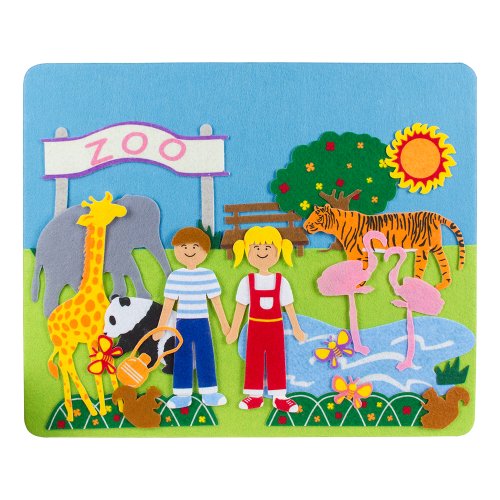 Sprogs- Set of 4 Felt Storyboards w/ Storage Bag - Diving, Dinosaurs, Zoo Animals, Outer Space