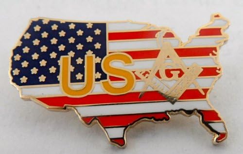 USA Map Masonic Lapel Pin