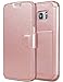 Samsung Galaxy S7 Edge Leather Wallet Case with Cards Slot and Metal Magnetic, TAKEN DIRECT Galaxy S 7 Edge Plastic Flip Case/Cover, Vintage and Fashion, Durable and Shockproof Holster (Rose Gold)