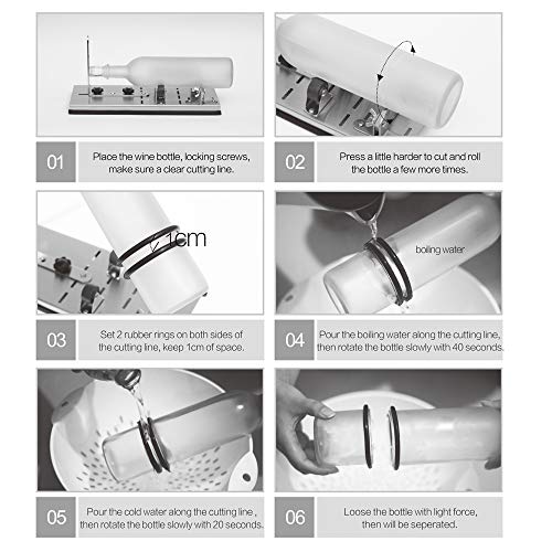 Glass Bottle Cutter,Round Bottle Cutting Machine, DIY Machine for Cutting Wine, Beer, Liquor, Whiskey, Alcohol, Champagne, Water or Soda Round Bottles & Mason Jars to Craft Glasses - Accessories Tool