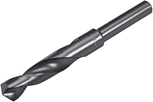 uxcell 1/2" Reduced Shank Drill Bits 17mm Black Nitride Coated High Speed Steel HSS 6542, Twist Drill Bit for Stainless Steel