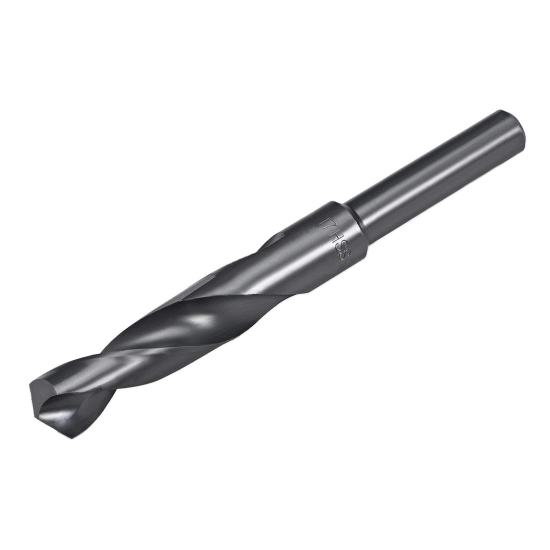 uxcell 1/2" Reduced Shank Drill Bits 17mm Black Nitride Coated High Speed Steel HSS 6542, Twist Drill Bit for Stainless Steel Alloy Metal Plastic