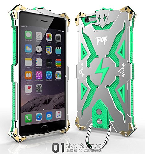 iPhone 6 Case, Leebay Shockproof Anti-scratch [Aluminum Bumber Frame] [Tpu Inner Cover][Tempered glass][Ring] Outdoor Sport Phone Case for iphone 6& iphone 6s (Sliver--Green)
