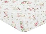 Sweet Jojo Designs Fitted Crib Sheet for Riley's Roses Baby/Toddler Bedding Set Collection - Rose Print