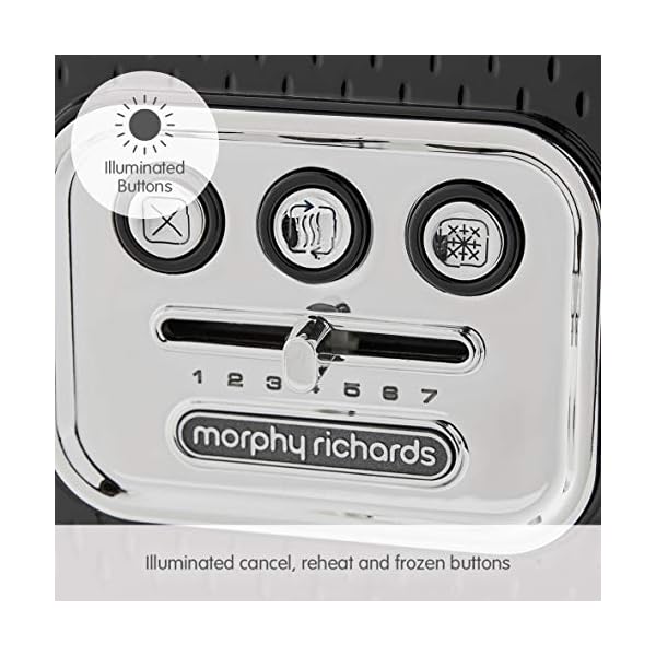 Morphy Richards Verve Black 4 Slice Toaster - Plastic - 4 Slot - 243010