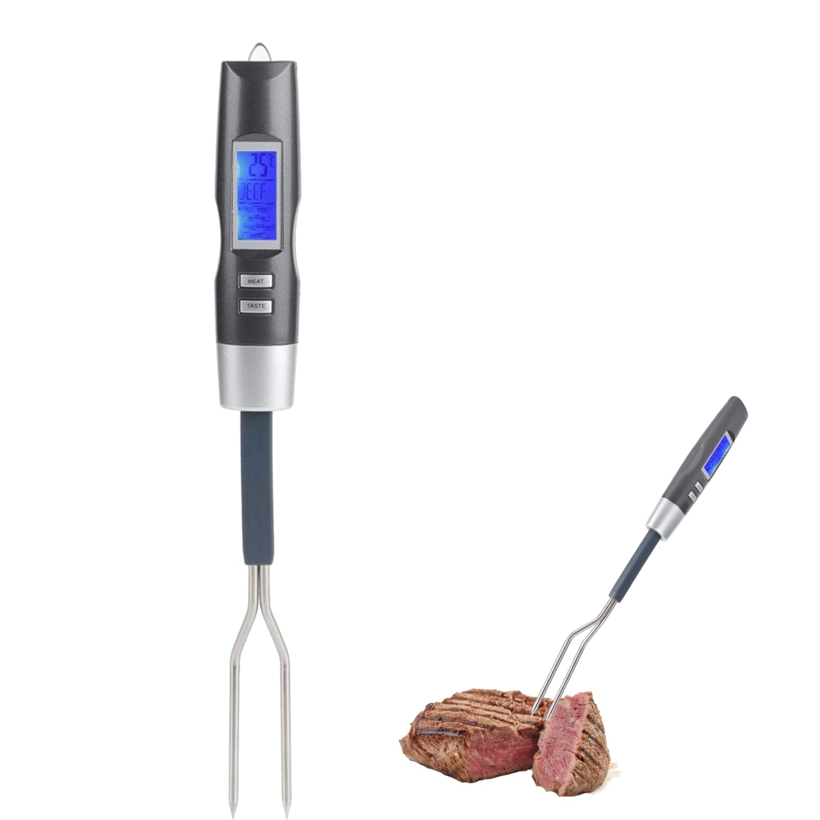 ZPSHYD Digital Meat Thermometer Fork Grill BBQ,LCD Display Fork,35cm Grilling Instant Read Perfectly Cooked Grilled Meats