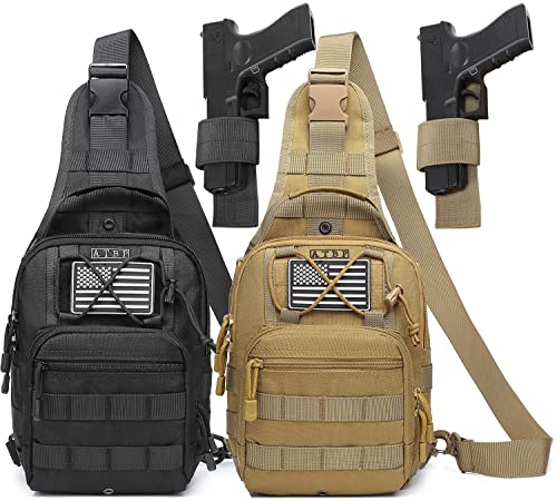 ATBP Small Tactical Sling Backpack Bag Holster One Over Shoulder Bag Pack Men With Universal Holster by ATBP - Used condition - US$22.05