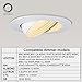 TORCHSTAR 10W 4 Inch Retrofit LED Gimbal Downlight, 650lm, 65W Eqv, UL & Energy Star Listed, Dimmable, Adjustable CRI90 Offwhite Recessed Ceiling Light, 3000K Warm White, 5 Years Warranty, Pack of 4