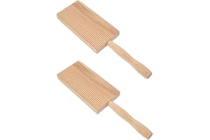 EXQUIMEUBLE 2Pcs Wooden Pasta Boards for Gnocchi Making Healthy Baking Tool with Textured Surface Non-Stick
