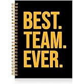 Mhfpl Best Team Ever Black Golden Spiral Notebook, Inspirational Office Gifts for Coworker Work Team, Motivational Gifts for Manager Leader, Appreciation Recognition Award Present for Employee Staff