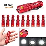 10pcs Mikafen Mini Cree Q5 LED Flashlight Torch 300lm Zoomable Lamp Light (Rer)