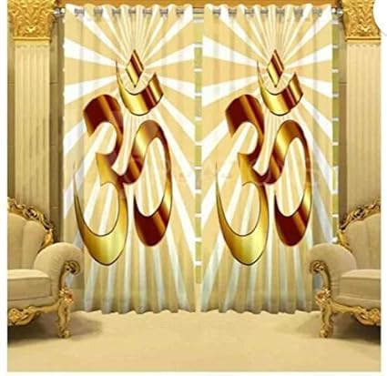 Buy Harshika Home Furnishing God Om 3d Print Polyester Door